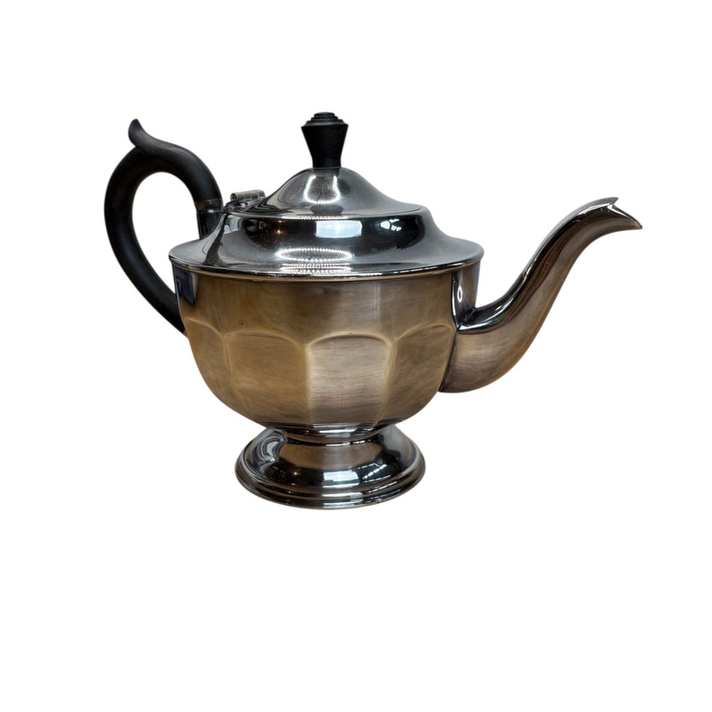Vintage Sheffield Silver Plated Six Cup Teapot Art Deco Bakelite Handle